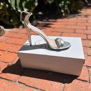 Steve Madden Silver Snakeskin Heels